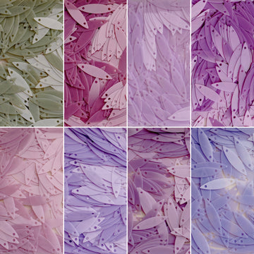 15x4mm Leaf Shape Sequins set（ 8 colors ）